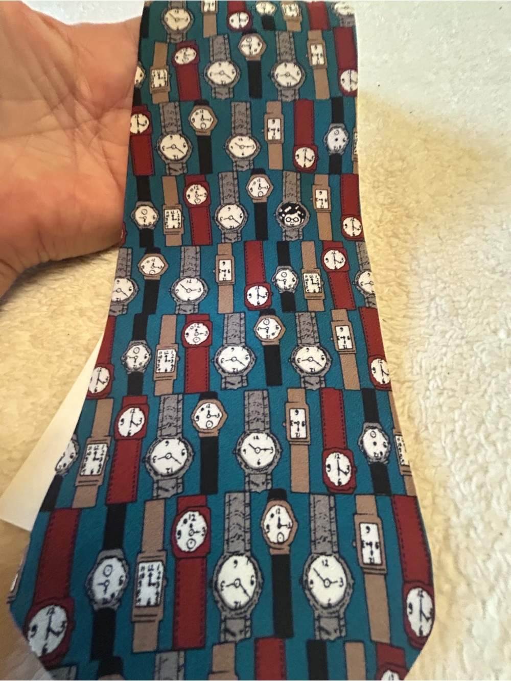 🎁3 for $30 - Teal Watch Pattern Necktie